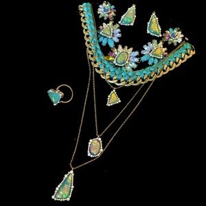 Necklace set with matching earrings and ring.